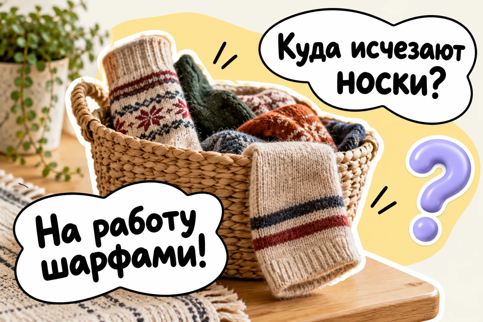Нелепое объяснение превращает обычную пропажу носков в общую шутку